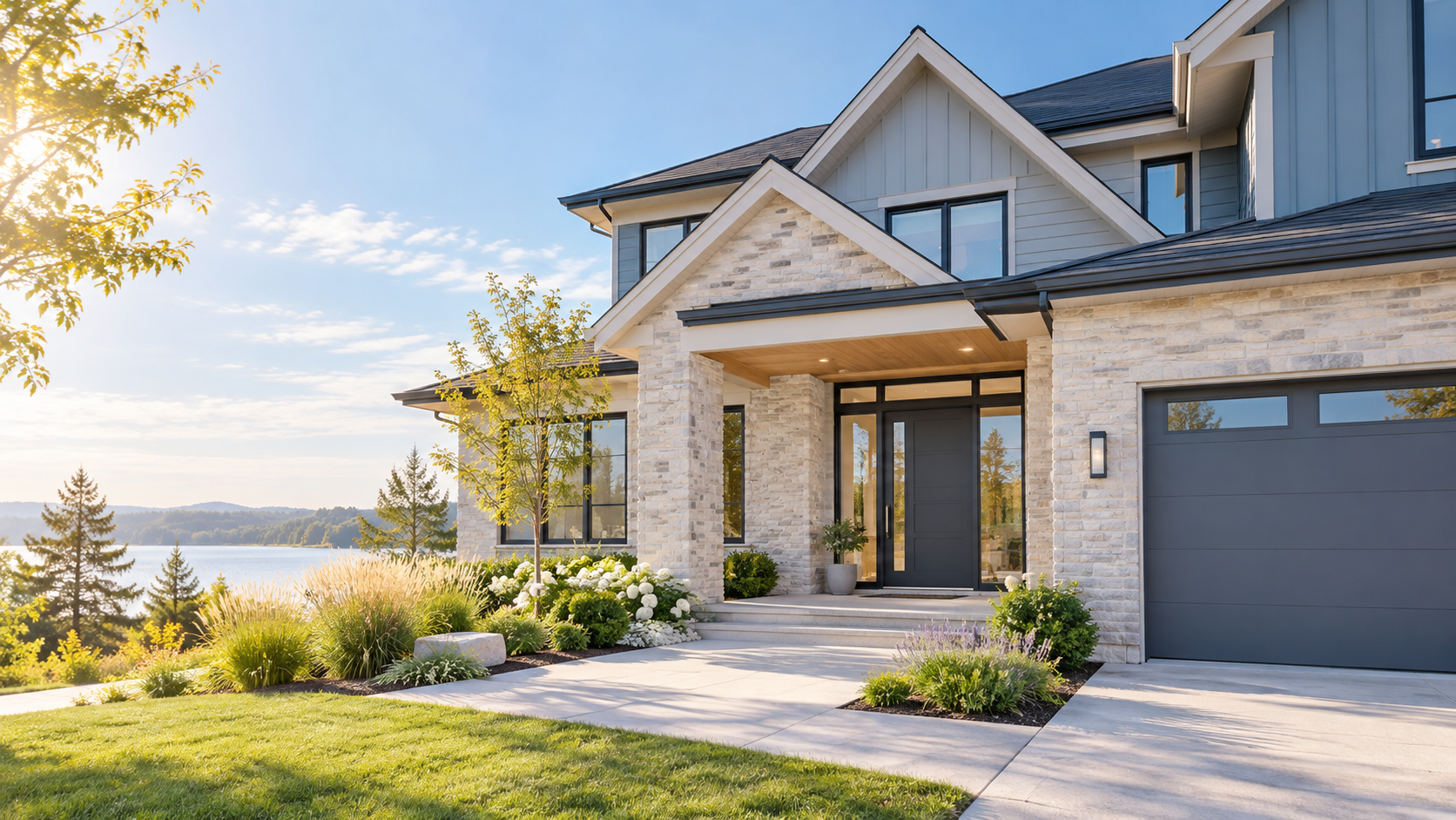 Bright modern home exterior